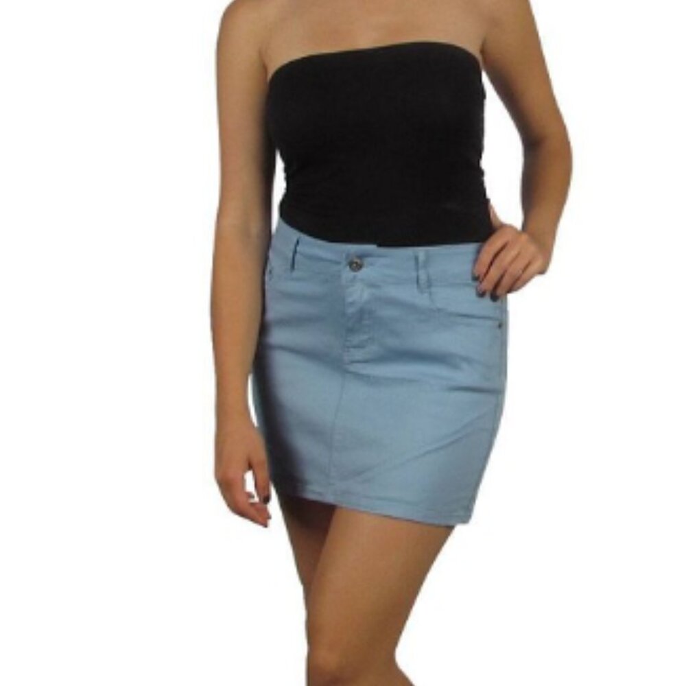 Cotton stretch mini-skirt